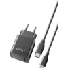 Cellularline Kit Caricabatterie Rete USB-C Completo di Cavo USB-C / Lighting