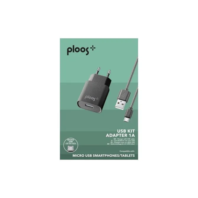 Cellularline Kit caricabatterie rete 1A microusb nero
