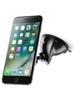 CELLULARLINE - MAG4PILOTFORCE Supporto smartphone da auto magnetico con fissaggio a ventosa, Universale - Nero