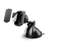 CELLULARLINE - MAG4PILOTFORCE Supporto smartphone da auto magnetico con fissaggio a ventosa, Universale - Nero