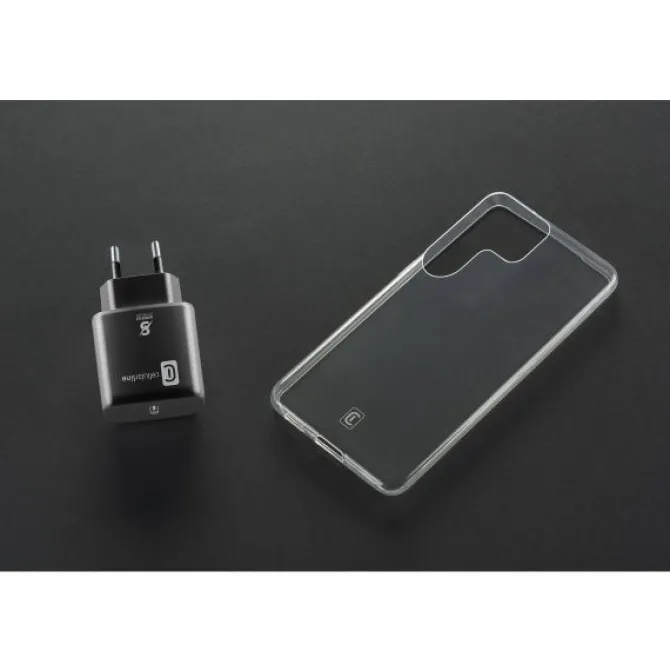 CELLULARLINE STARTER KIT con back cover e caricabatteria USB Type-C 25W Samsung Galaxy S22 Ultra