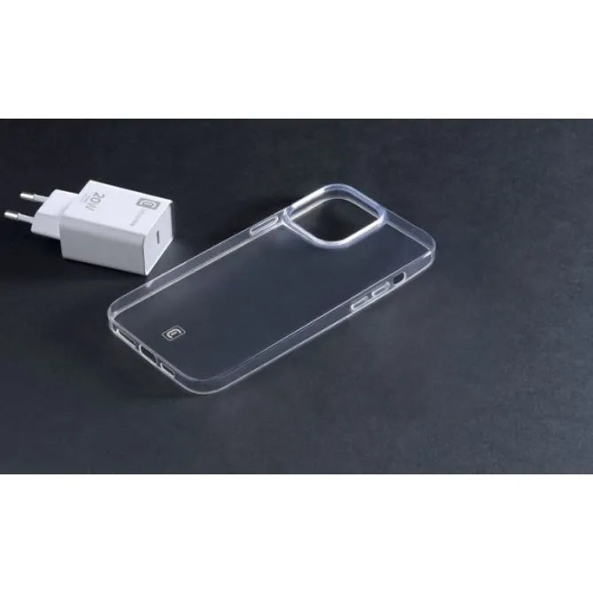 Cellularline STARTER KIT - iPhone 13 Kit di Caricabatterie + Cover Trasparente