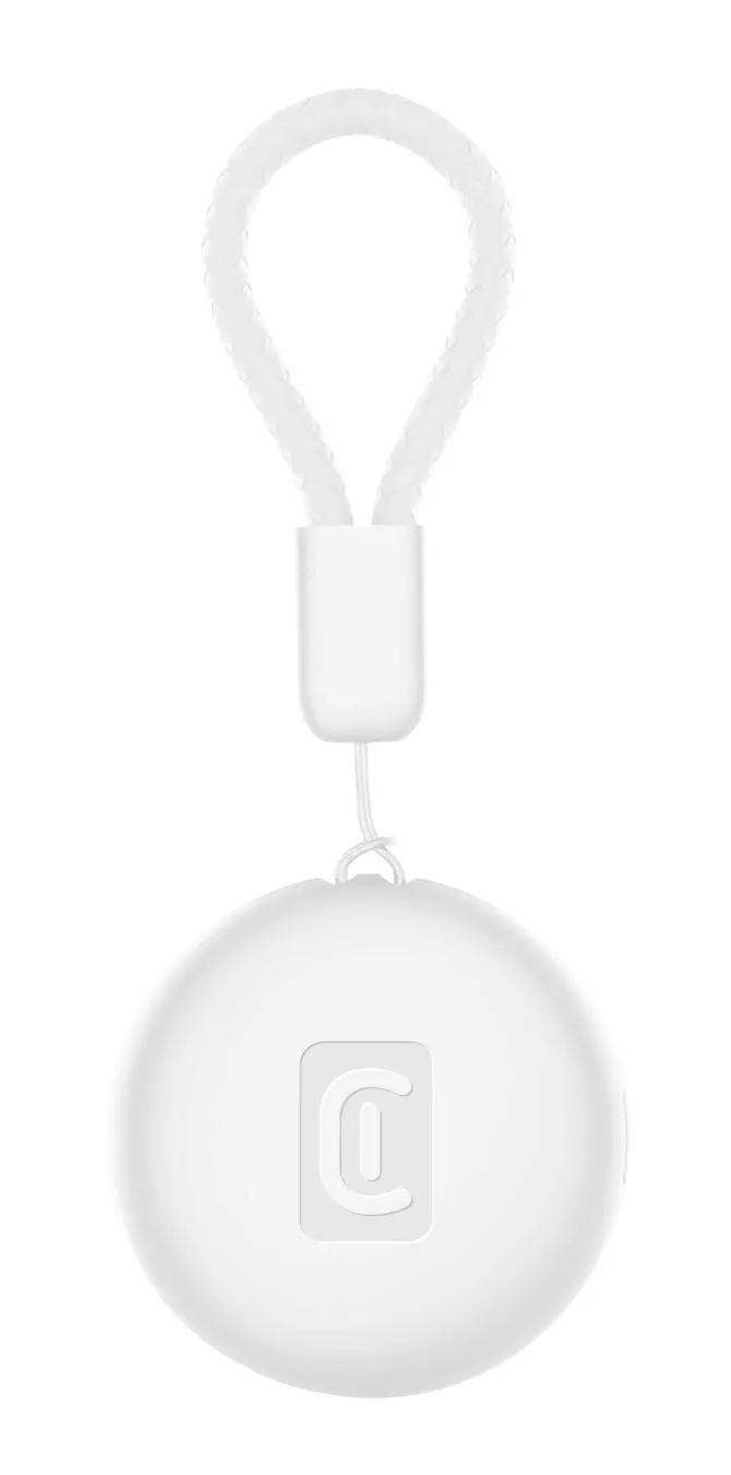 Cellularline TRACY TAG - Trova Oggetti compatibile con Apple iOS Find Me - Compatibile con Accessori Airtag - Batteria sostituibile (durata 1 anno) - Resistente a polvere ed acqua - Bianco