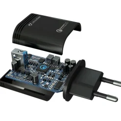 Cellularline USB Charger Kit QC - Type-C, Nero