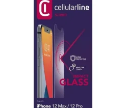 Cellularline Vetro temperato per iPhone 12 Max/ 12 Pro - Sottile, resistente e super sensibile