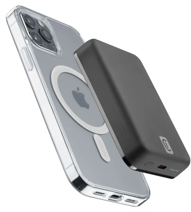Cellularline Wireless power bank MAG 10000 Caricabatterie portatile compatibile con MagSafe Nero
