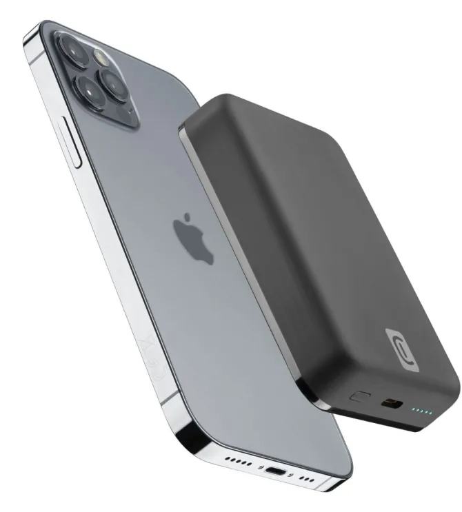 Cellularline Wireless power bank MAG 10000 Caricabatterie portatile compatibile con MagSafe Nero