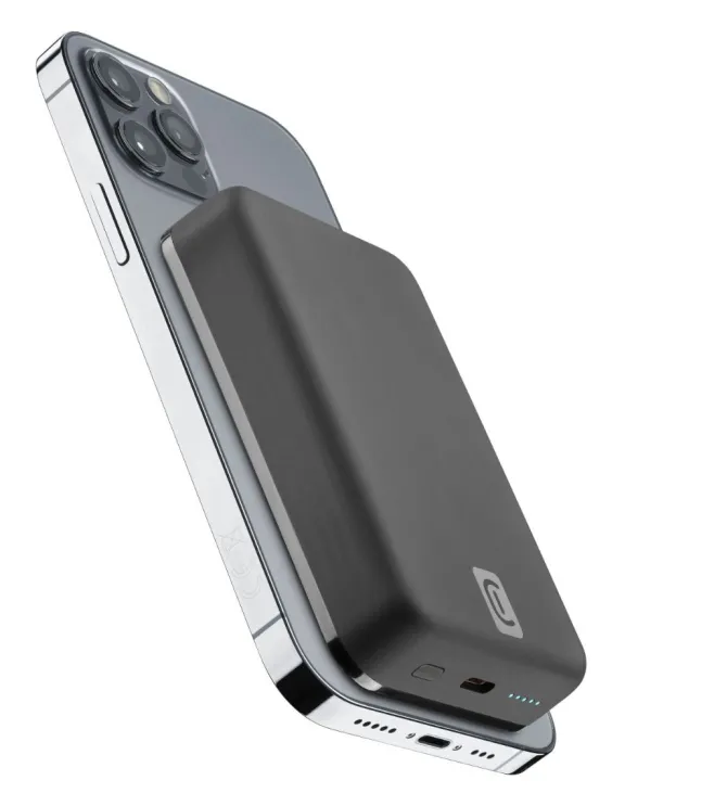 Cellularline Wireless power bank MAG 10000 Caricabatterie portatile compatibile con MagSafe Nero