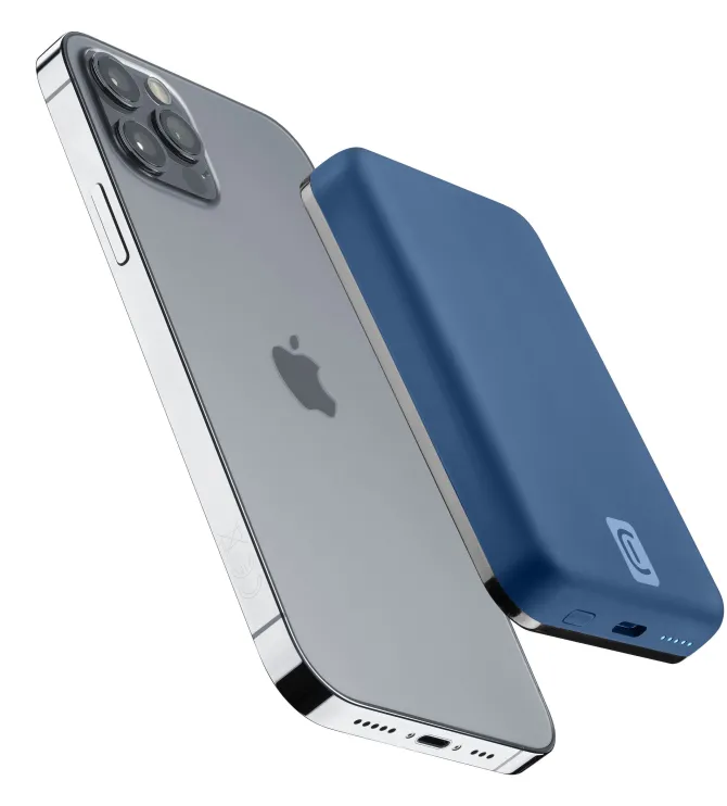 Cellularline Wireless power bank MAG 5000 Caricabatterie portatile compatibile con MagSafe Blu