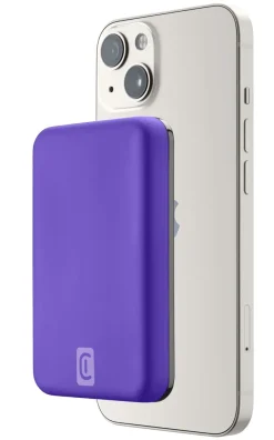 Cellularline Wireless power bank MAG 5000 Caricabatterie portatile compatibile con MagSafe Viola