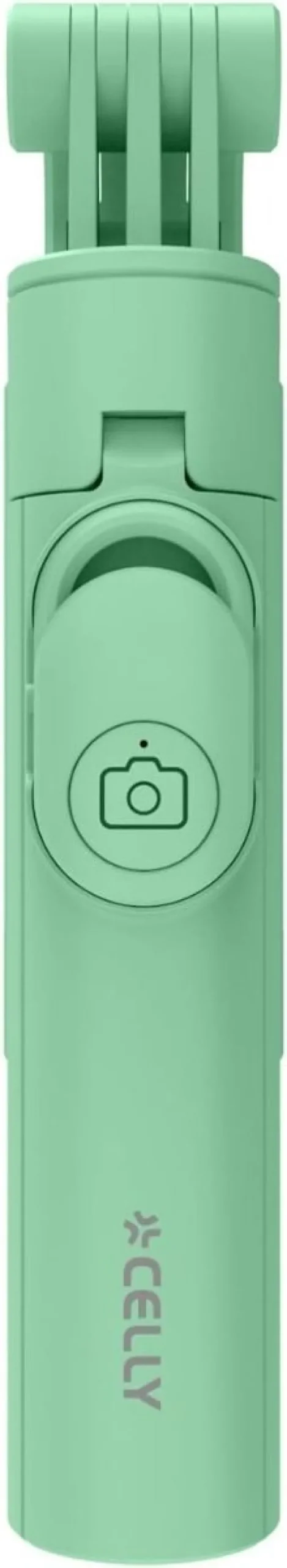 Celly, Bastone Selfie Universale con Bluetooth, Asta Regolabile e Portatile, Treppiedi Integrato, Compatibile con Smartphone Fino a 7'' - Verde