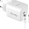 CELLY Caricatore rete 20 W USBC & cavo USBC-Light BCO