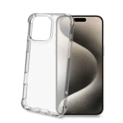 CELLY Cover Armor per Apple 16 Pro Max, bordi corazzati e angoli rinforzati, 20 gr - Trasparente