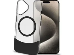 Celly - MAGDUAL1078BK Custodia Magdual per iphone 16 Trasparente - Nero