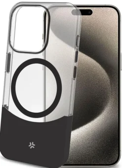 Celly - MAGDUAL1079BK Custodia Magdual per iphone 16 pro Trasparente - Nero
