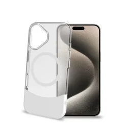 Celly - MAGDUAL1078WH Custodia Magdual con MagSafe per Apple iPhone 16 - Bianco