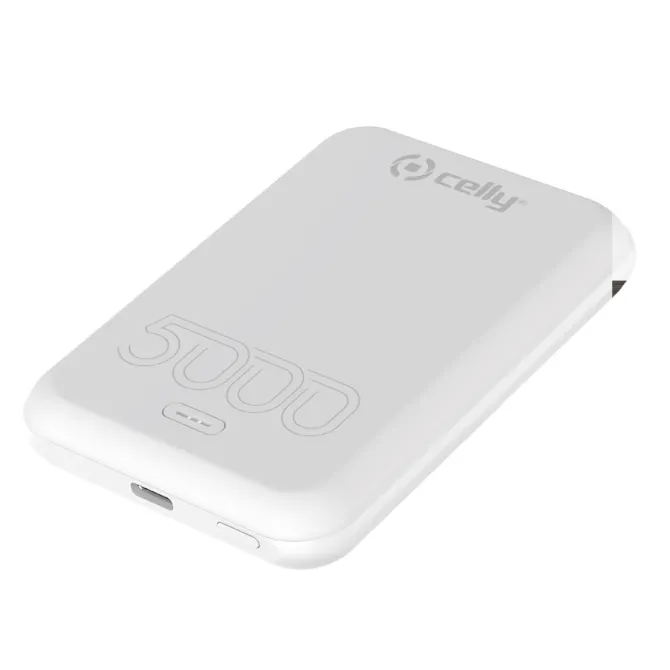 Celly MAGPB5000EVOWH batteria portatile 5000 mAh Carica wireless Bianco