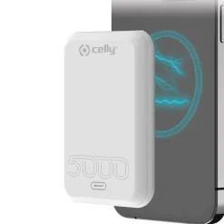 Celly MAGPB5000EVOWH batteria portatile 5000 mAh Carica wireless Bianco