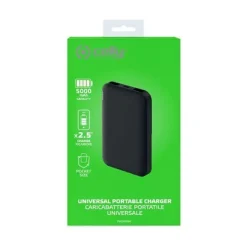 Celly - PowerBank portatile Ioni di Litio 5000 mAh Nero PBE5000BK