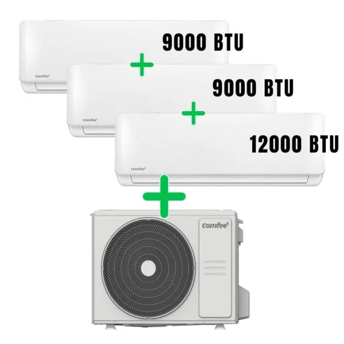 comfee by midea italia - Trial Condizionatore a muro multisplit 3FB-27K+CF-CFW09A IU+CF-CFW12A IU 9000+9000+12000 BTU - Classe E