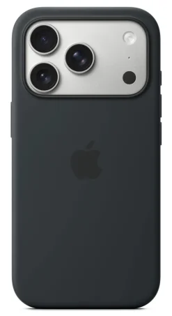 Custodia MagSafe in silicone Apple nera per iPhone 17 Pro con tracolla