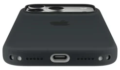 Custodia MagSafe in silicone Apple nera per iPhone 17 Pro con tracolla