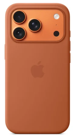 Custodia MagSafe in silicone Apple per iPhone 17 Pro terracotta con tracolla