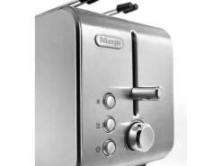 De'Longhi CTX2203 Tostapane, 550 W, 2 Fette con Pinze, Acciaio