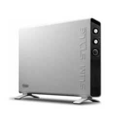 DE LONGHI - Termoconvettore Elettrico Slim Style HCX3220FTS, Potenza 2000 Watt, 3 Livelli potenza, Timer 24H, Termostato, HI-FI - Grigio/Nero