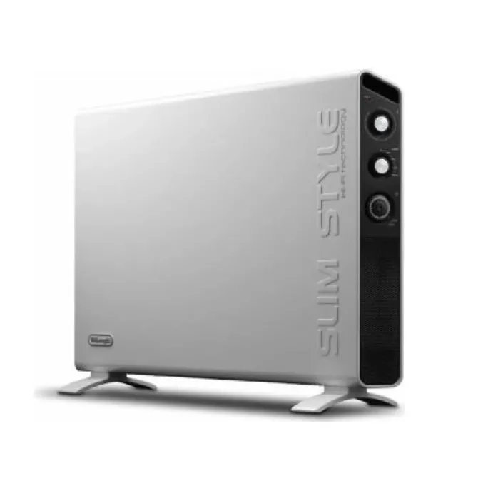 DE LONGHI - Termoconvettore Elettrico Slim Style HCX3220FTS, Potenza 2000 Watt, 3 Livelli potenza, Timer 24H, Termostato, HI-FI - Grigio/Nero