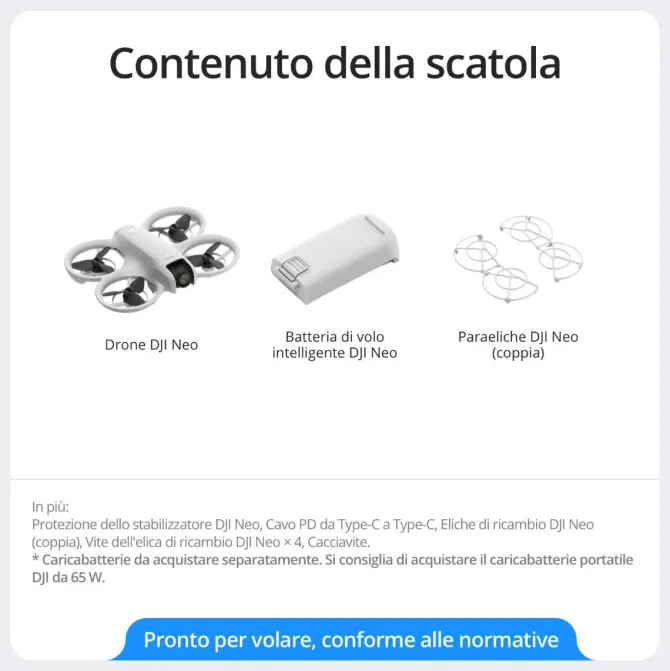 DJI - Drone quadri elica NEO - Grigio 7Km - 6m/s