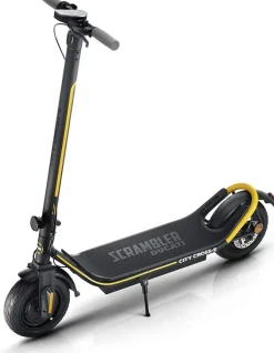 Ducati SCRAMBLER CITY CROSS-E X STREET - Monopattino Elettrico - Potenza Max 600W - Batteria 450Wh - Pneumatici Tubless 10" - Impianto frenante a tamburo anteriore e posteriore con doppia leva - Autonomia fino a 45km - Carico max 120kg