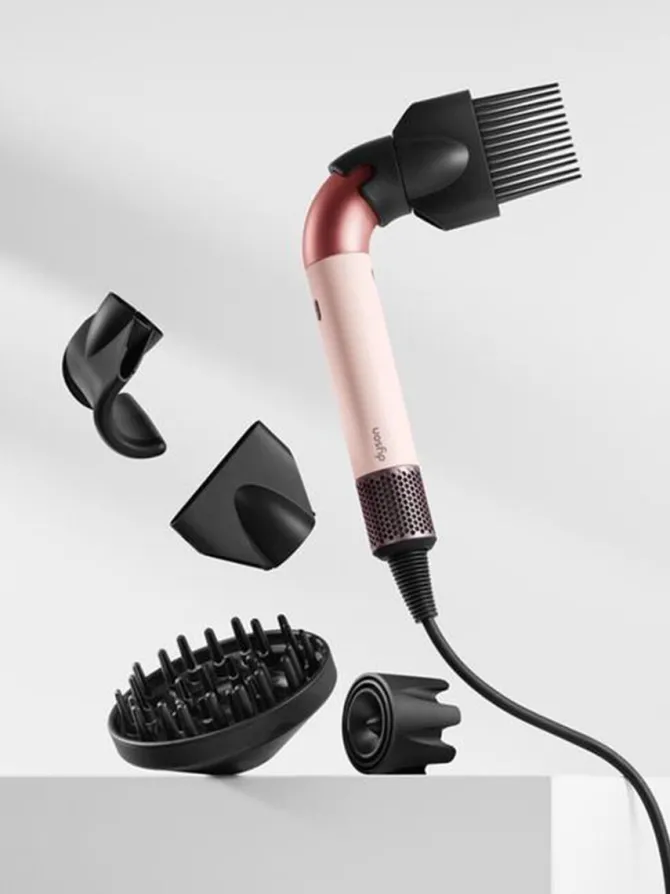 DYSON - Supersonic r™ Asciugacapelli Professionale effetto Riccio/Mosso, 1600 Watt, 3 velocità, 5 accessori, 110.000 giri - Rosa