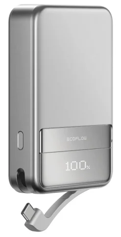 EcoFlow EF-RAPID5000-EU Powerbank 5000mAh USB-C e Qi2 Argento Ricarica Rapida