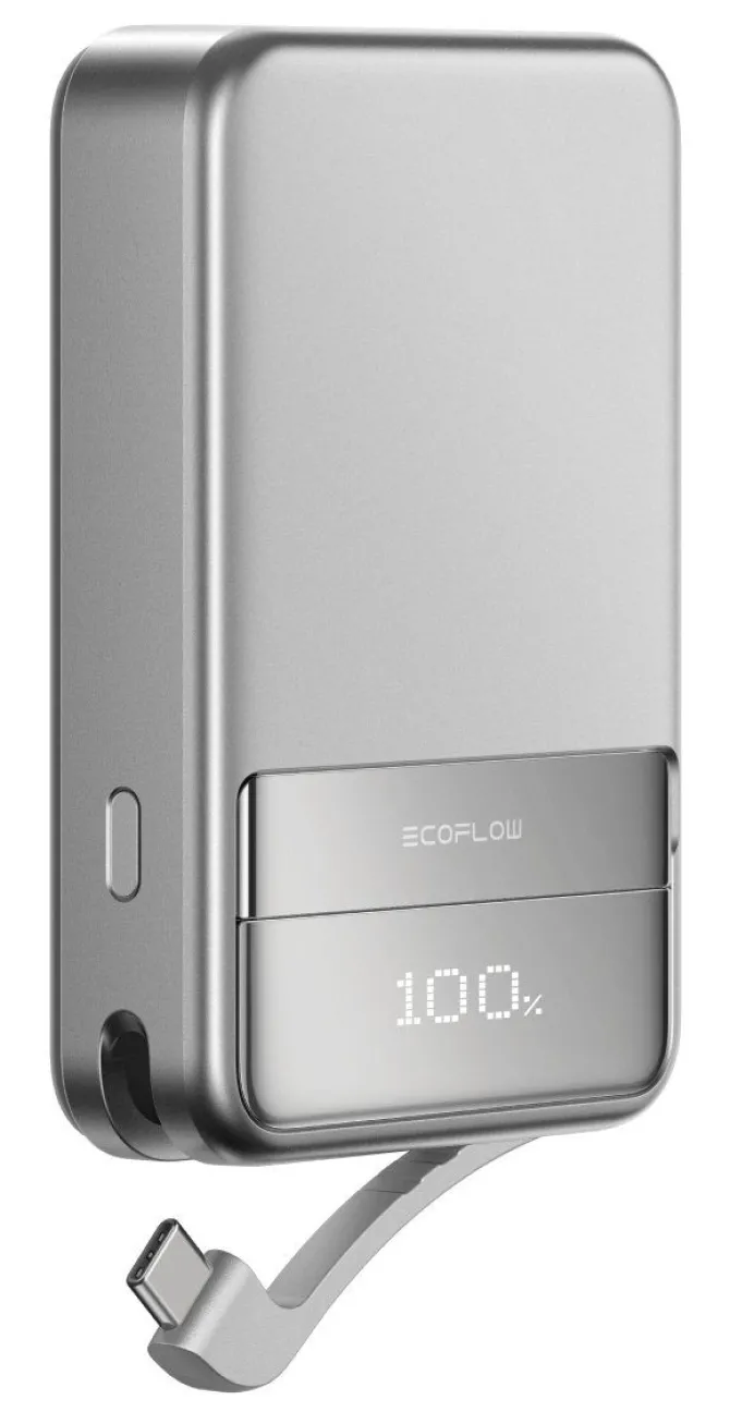 EcoFlow EF-RAPID5000-EU Powerbank 5000mAh USB-C e Qi2 Argento Ricarica Rapida