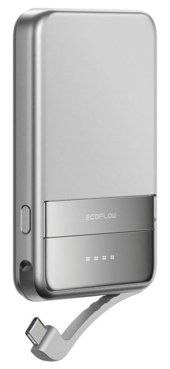 EcoFlow EF-RAPID5000-EU Powerbank 5000mAh USB-C e Qi2 Argento Ricarica Rapida