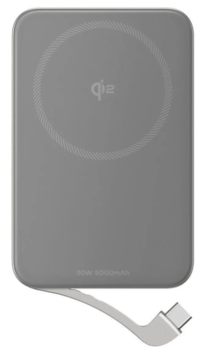 EcoFlow EF-RAPID5000-EU Powerbank 5000mAh USB-C e Qi2 Argento Ricarica Rapida