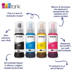 EPSON - 104 FLACONE DI INCHIOSTRO ECOTANK T00P1 NERO, Compatibile con Epson EcoTank ET-2710, 2711, ET-4700