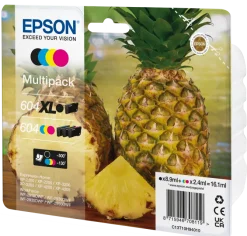 Epson 604XL cartuccia d'inchiostro 4 pz Originale, Nero (604XL) - Ciano, Magenta, Giallo (604)