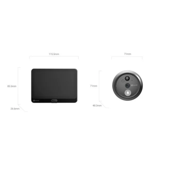Ezviz - Campanello senza fili Spioncino di sicurezza | Ezviz Wifi Hp4