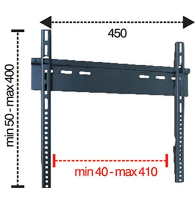 Fe.al Over EasyFour - Supporto fisso da parete per TV 23"-37" , Vesa 400x400
