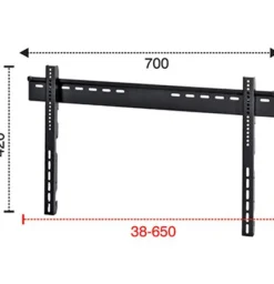 Fe.al Over System Max - Supporto fisso da parete per TV 32"-80" , Vesa 600x400