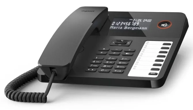 Gigaset DESK 600 Telefono Fisso Analogico Nero con Rubrica 100 Contatti