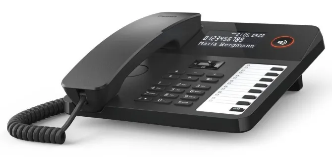 Gigaset DESK 600 Telefono Fisso Analogico Nero con Rubrica 100 Contatti