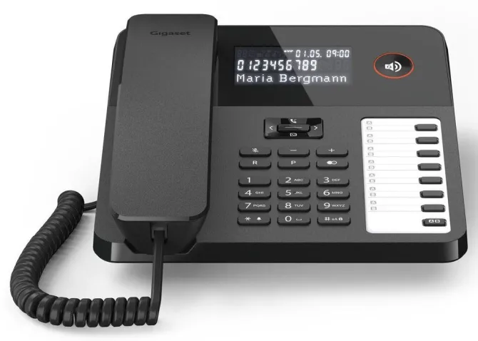 Gigaset DESK 600 Telefono Fisso Analogico Nero con Rubrica 100 Contatti