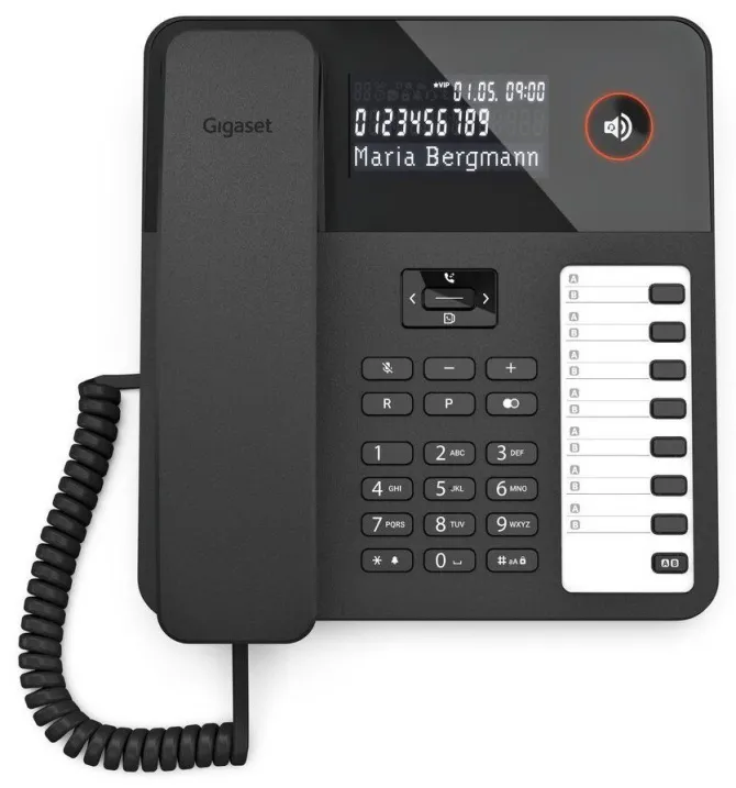 Gigaset DESK 600 Telefono Fisso Analogico Nero con Rubrica 100 Contatti