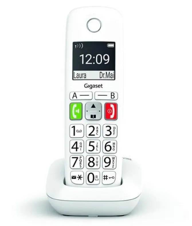 Gigaset E290 Telefono Portatile Numeri Grandi Bianco Cordless