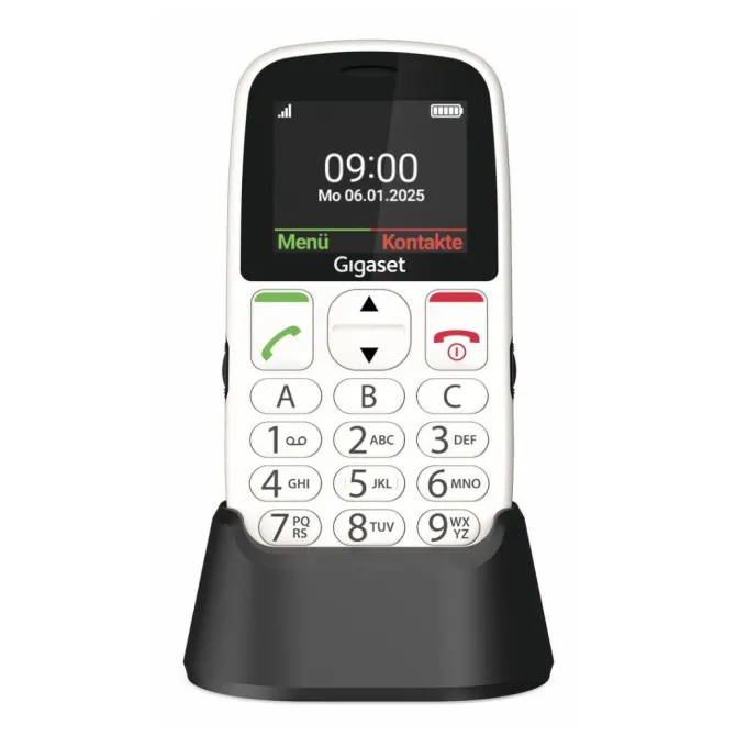 Gigaset GL395 5,59 cm (2.2"), EasyPhone Cellulare semplificato per anziani, Sim singola, Bluetooth, 90g - Bianco