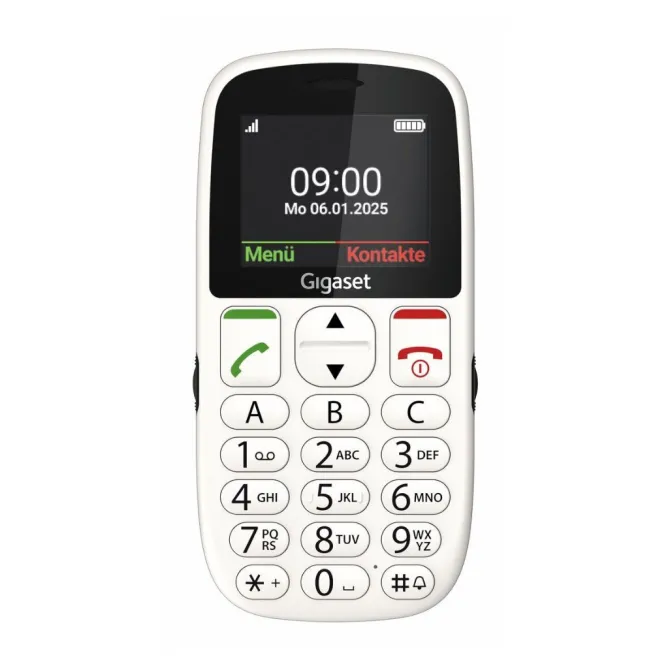Gigaset GL395 5,59 cm (2.2"), EasyPhone Cellulare semplificato per anziani, Sim singola, Bluetooth, 90g - Bianco