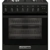 GLEM GAS S.P.A. Glem Gas Cucina Piano Gas Forno Elettrico SA66TMBK Nero Carbone